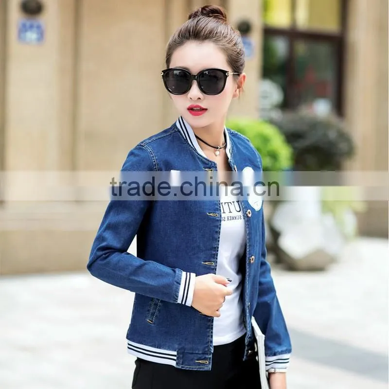 Wholesale long sleeves jeans women denim spring jacket for women