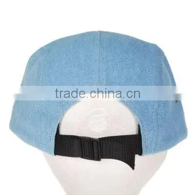 Wholesale plain custom cheap blank denim 5 panel cap