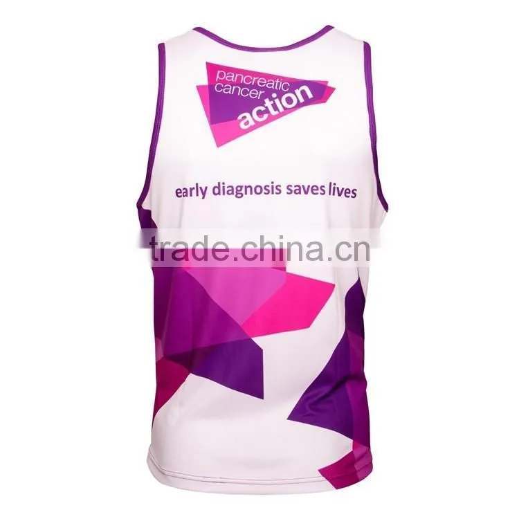 Custom gym tank top of running team no sleeve cool sports singlet/vest for men