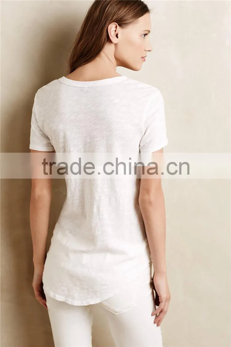 wholesale blank white t shirt below $1,100 polyester v neck t shirt