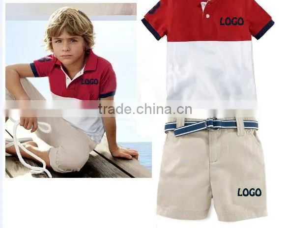 new arrival boys red polo clothing suits baby boys polo t shirts+polo shorts 2pcs outfits