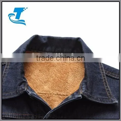 Fashion Men Fleece Denim Jackets Thick Warm Solid Single Jean Jackets Coats