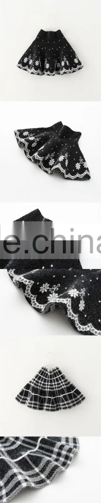 Fashion formal design high school uniform black plaid pleated skirt