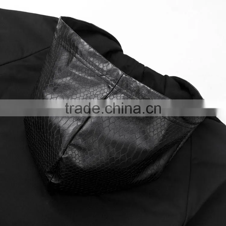 black mens hoody leather hoodie two tone plaid hoodies
