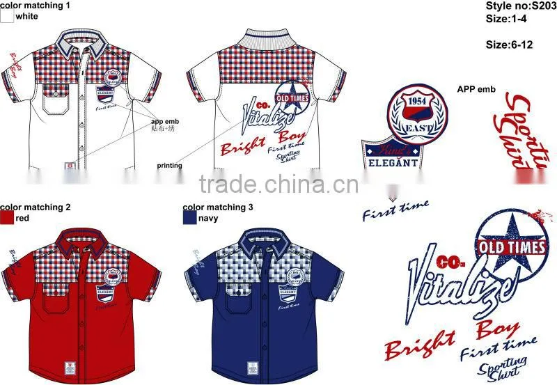Custom wholesale latest summer boys shirt brand name check polo design boys shirt