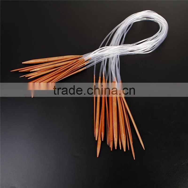 Natural Bamboo Circular Knitting Needles 80cm(31 4/8") long, Needle Thickness: 10mm - 2mm, 1 Set (18 Pairs/Set)