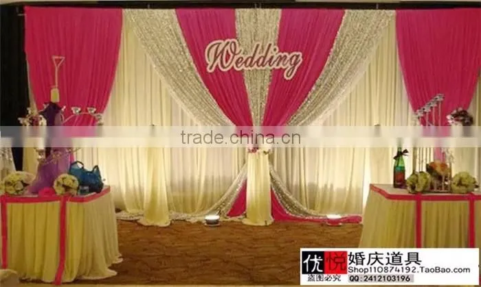 Wedding Backdrop Sparkly Photo Booth Backdrop Gold Sequin Fabric Gold Wedding Curtain with Detachable Swag
