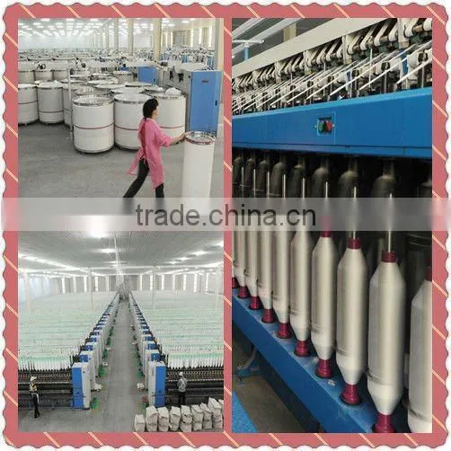 spun polyester ring twist yarn in raw white
