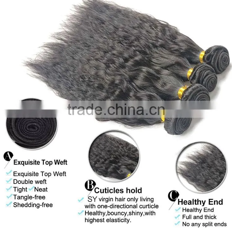 Full Cuticle One Donor Fast Delivery Unprocessed Black Long Human Hair Angels Hair Weave
