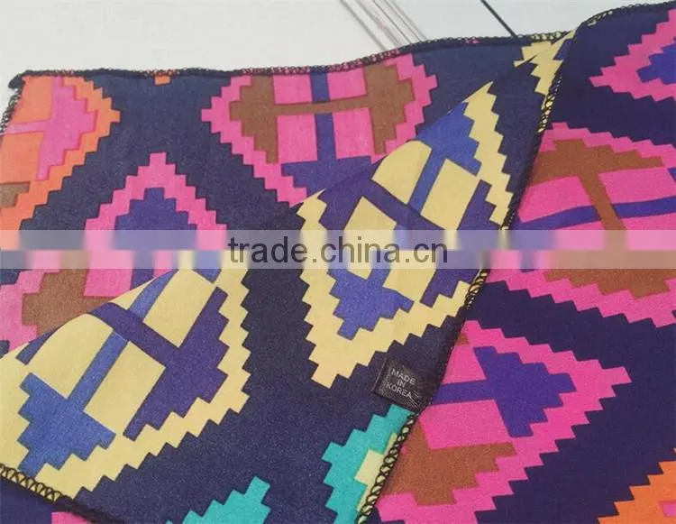 women digital print custom design silk scarf