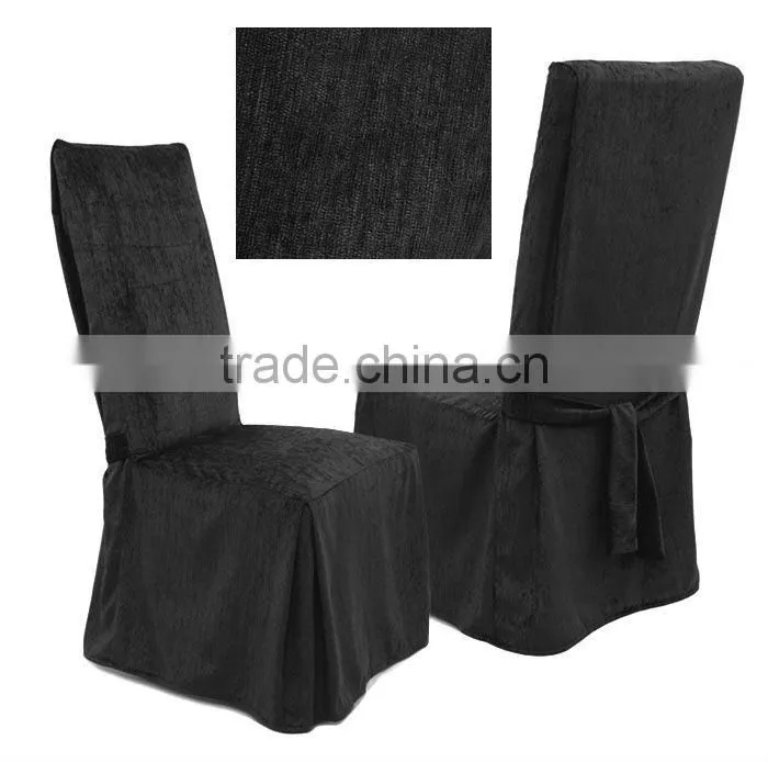 chenille onyx dining chair cover