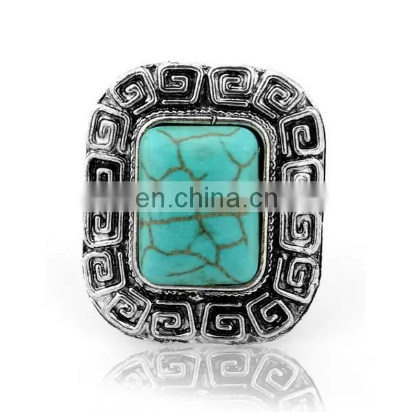 New design Top selling Charming Popular Turquoise Ring full finger Alloy ring