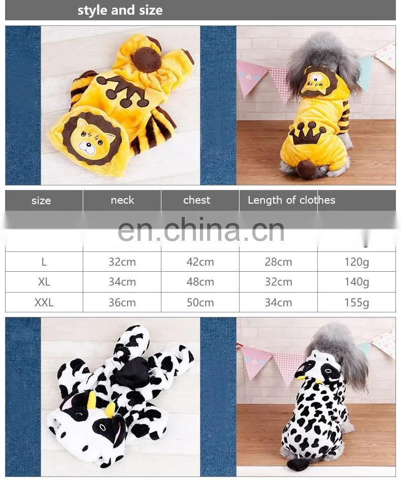 Cute Dogs Coat Pet Outfit Soft Warm Flannel Clothing