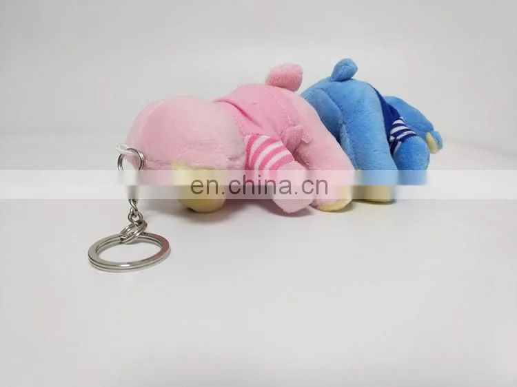 Teddy bear with t-shirt printed soft stuffed plush keychain toy