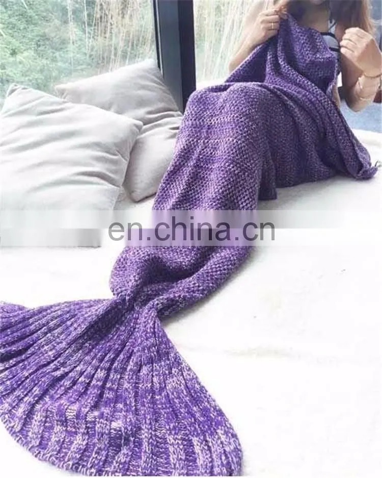 Warm mermaid tail promotional gift blanket 2017 hot selling in Europe for girlfriend