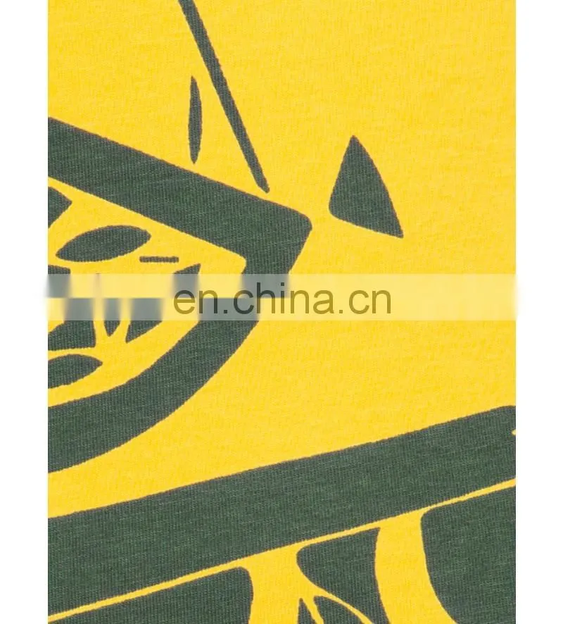 2015 New arrival wholesale garments customize made women top yellow elegant print fashionable hot t-shirt for girls