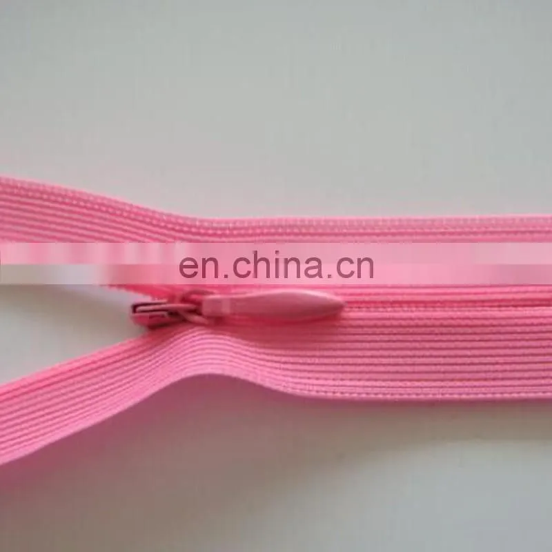Long chain invisible zipper resin zipper rolls factory for garment production