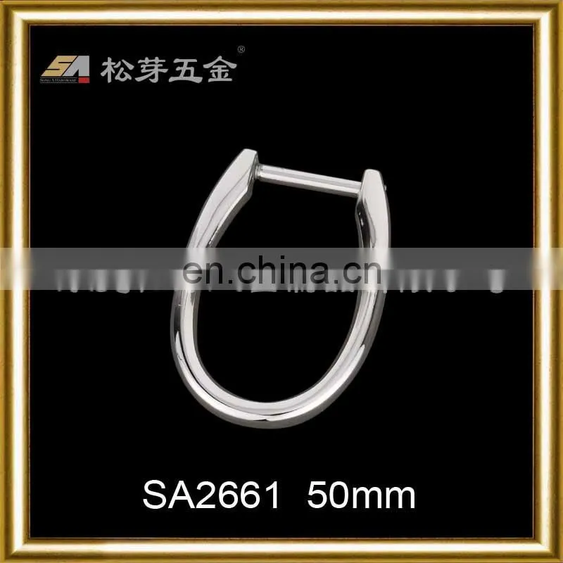50mm fashionable special zinc alloy open d ring with brass screws