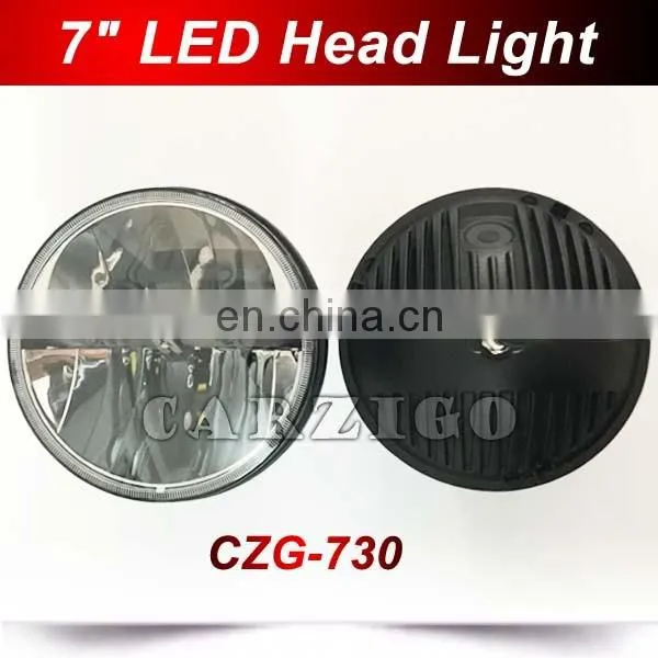 made in Guangzhou IP68 IP6K9K 30w round 7 inch LED headlamp with high beam low beam for jeep wrangler for land rover defender