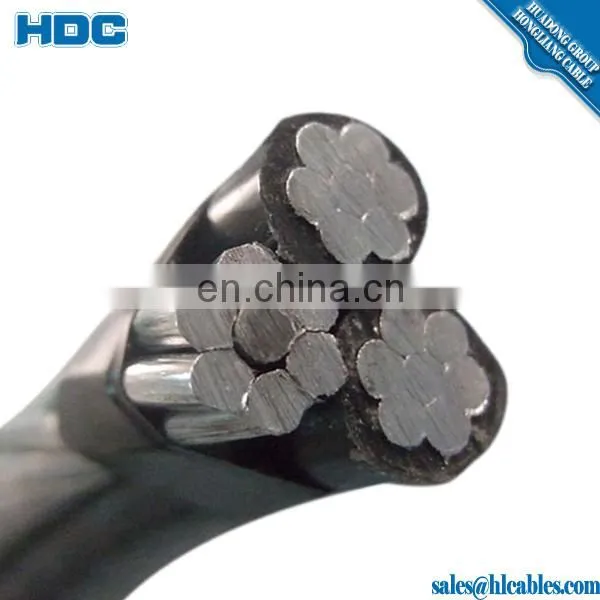 0.6/1kv ICEA Standard service drop Triplex Aluminum Crayfish cable 2/0awg wire