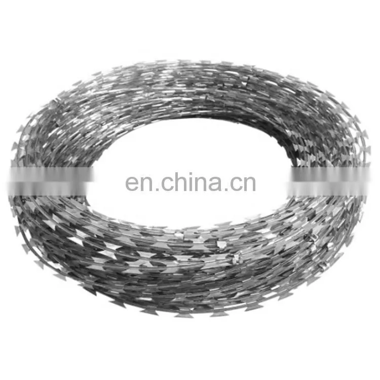 Barbed razor wire/ stainless steel razor barbed wire/ razor wire mesh