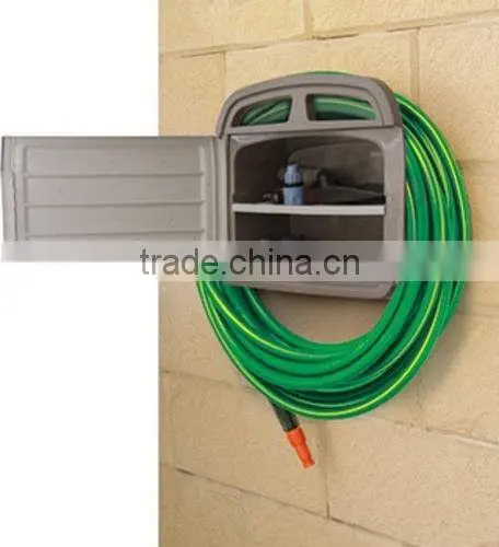 Wall Mount Garden Plastic Hose Hanger with Storage Cabinet
