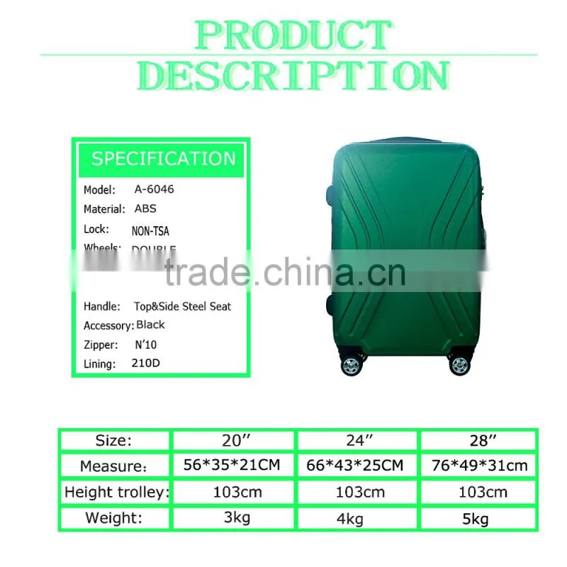 2015 best price material abs zipper travel case