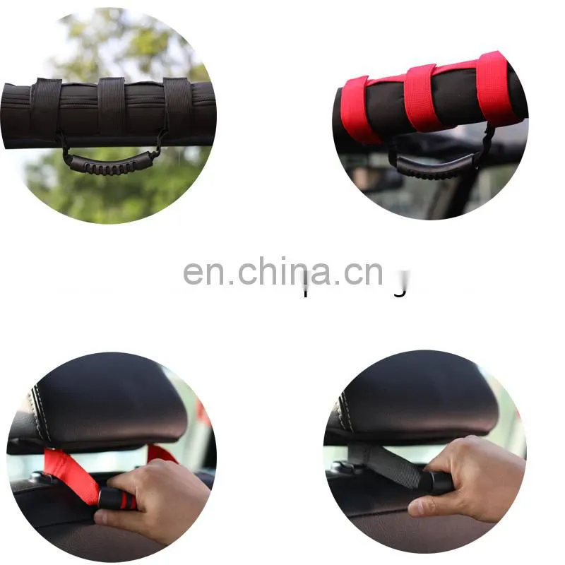 2019 Best Selling Black Grab Handles with Storage Bag For Jeep Wrangler CJ TJ JK JL