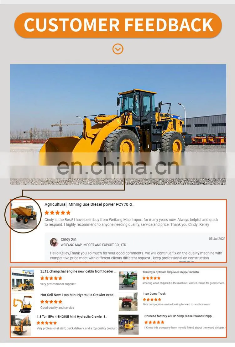 Efficient 5 Ton SEM 655D Front Loader Wheel loader with wood Grapple Log Grabber sugar cane grabber