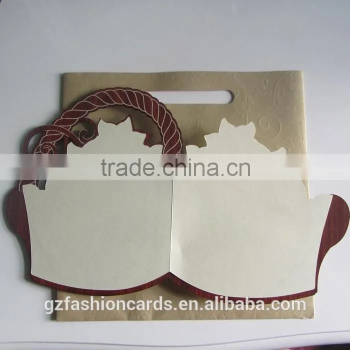 2014 Royal Wooden Wedding Invitation Card