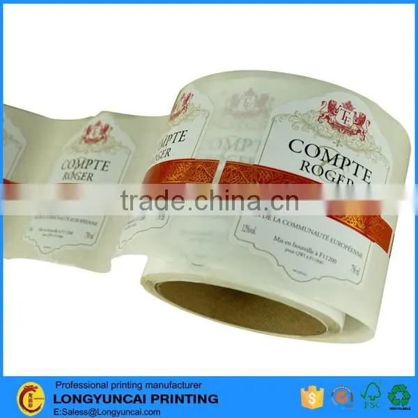 customized gold foil logo paper self adhesive roll sticker