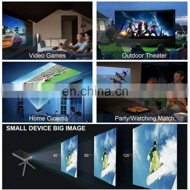 New HD Pico Projector P8 Android Smart Portable mini Projector Home Office Wireless WIFI Projection