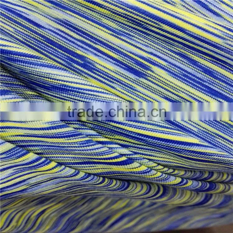 rainbow colored 4 way stretch knitted fabric used for sportswear