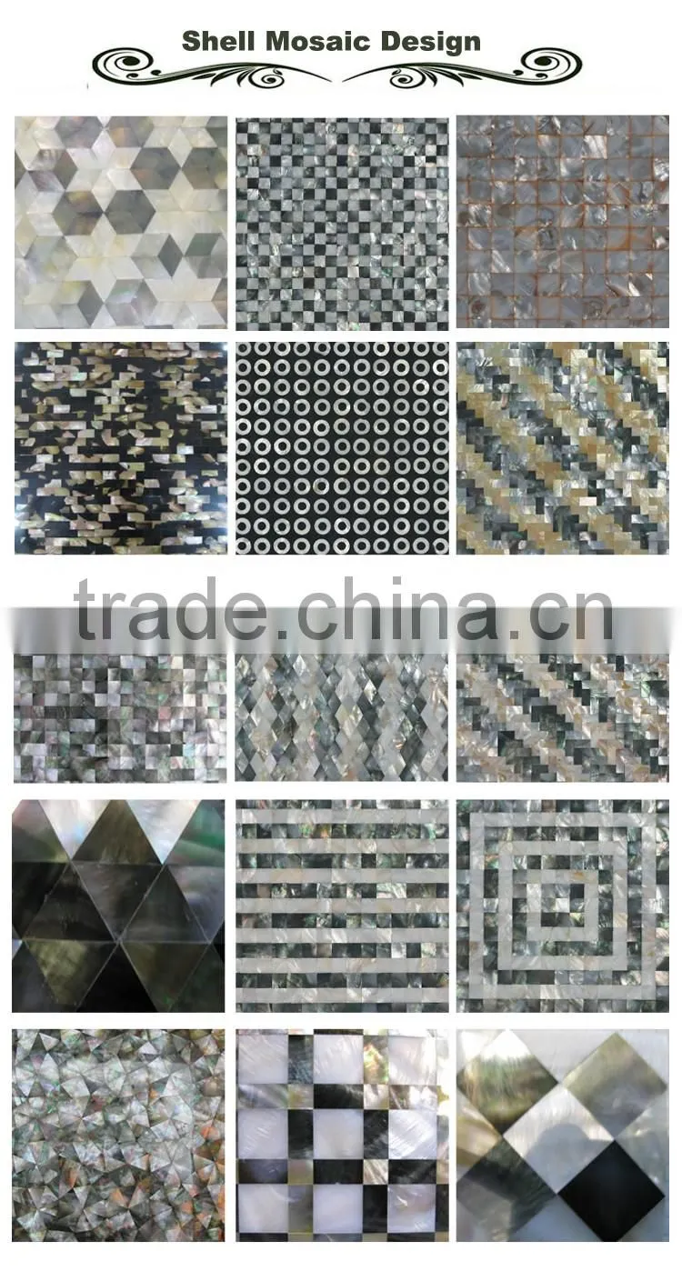 natural varicolored river shell mosaic