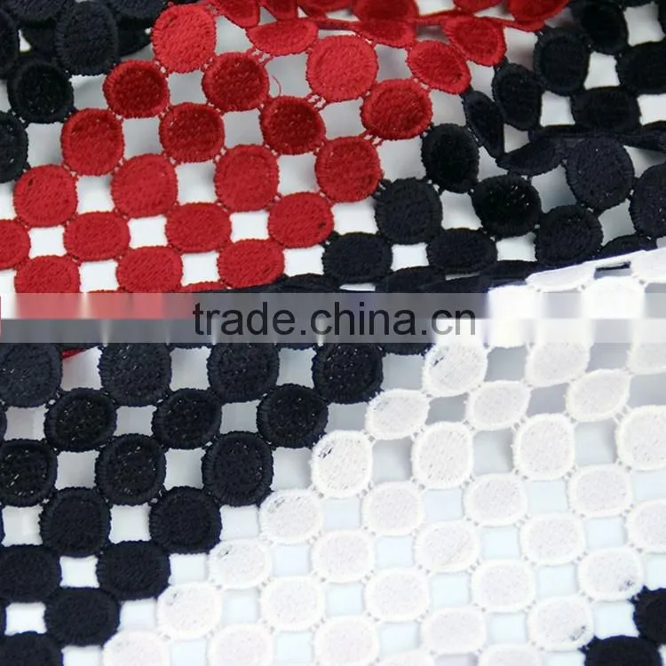 Good selling water soluble 100% polyester best price multi-color chemical african lace fabrics