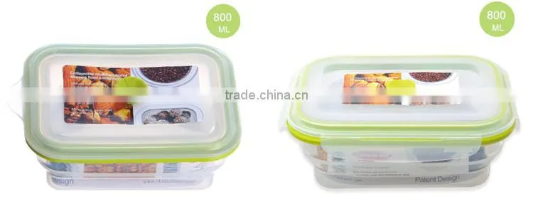 800ml Foldable Silicone Airtight Food Container