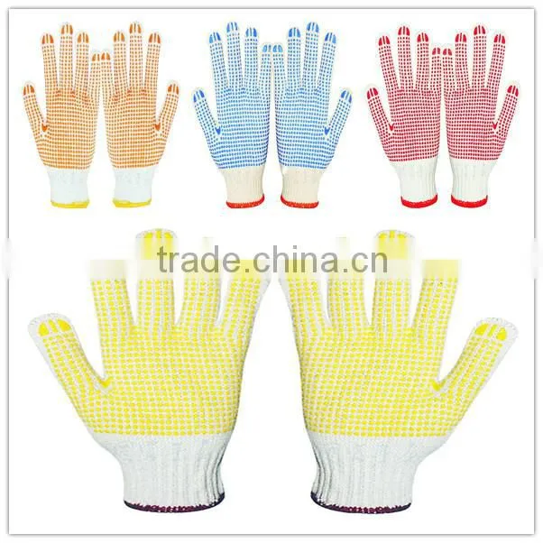 cheap pvc dotted knit gardening work gloves work glove en388