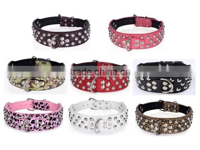 Wholesale pet supplies pu personality mushroom nails pet collar rivet dog collar