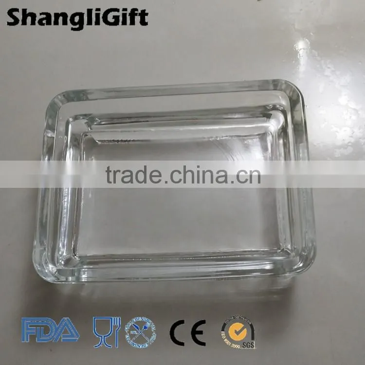 hotsale transparent rectangle glass soap box/ soap dish bathroom accessories