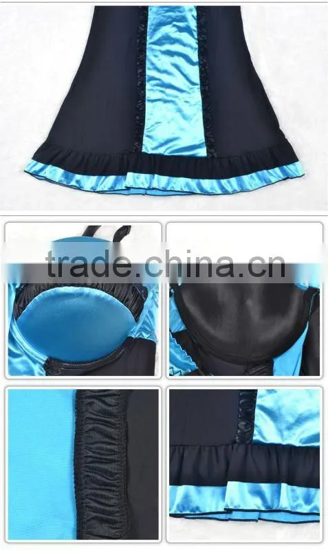 New arrival hot fashinal sexy middle satin design lingerie babydoll 5103