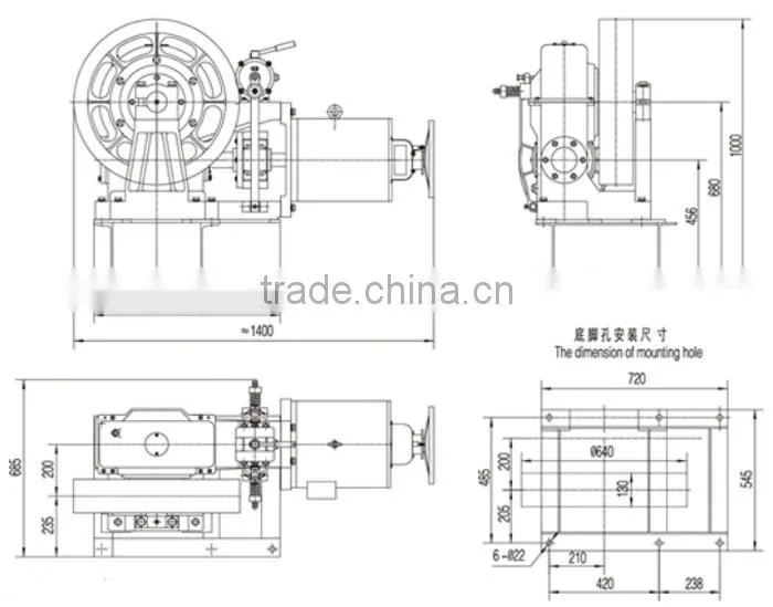 VVVF Elevator Geared Traction Machine BD-YJ225, Lift Motor