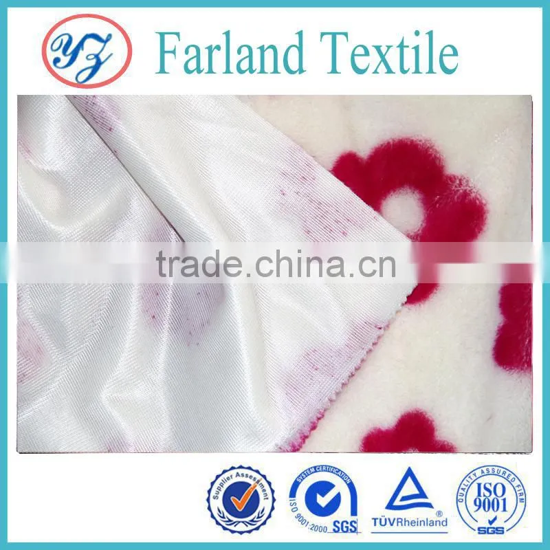 pvc coated polyester fabrics single sided Plush for garment