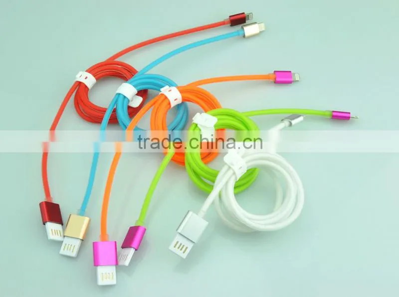 colorful transparent micro usb cable charger cable for Iphone/Ipad