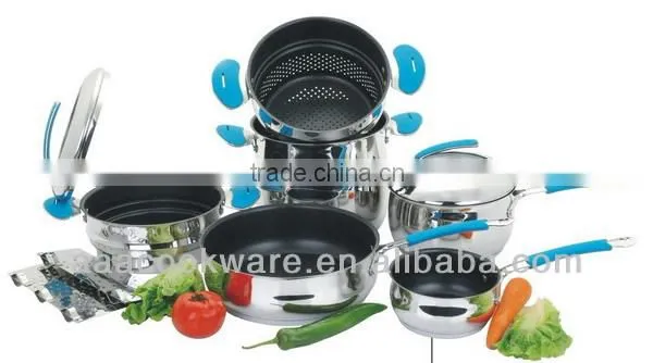 10pcs Stainless Steel Cookware+steamer set