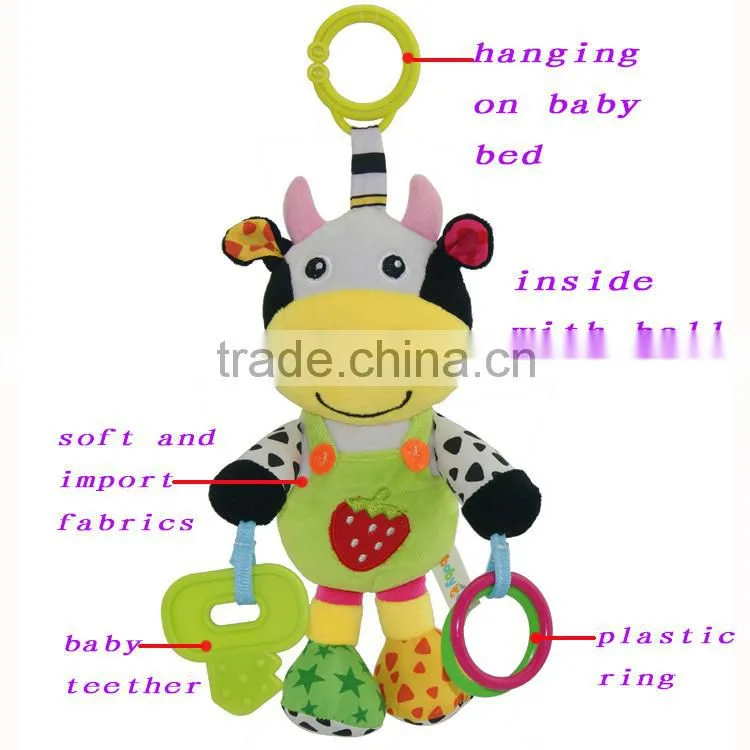 Infant chewy teether baby soft spinning rattle toys