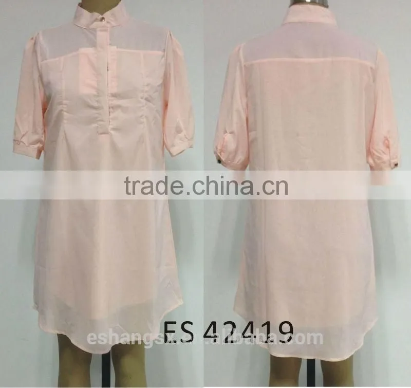 Ladies new Spring pink chiffon blouse