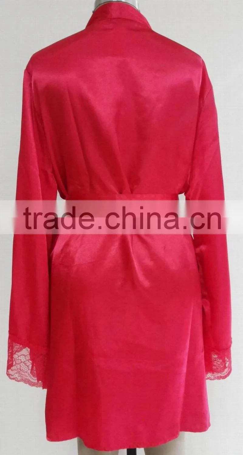 comfortable women pajams for red satin lace nightdress