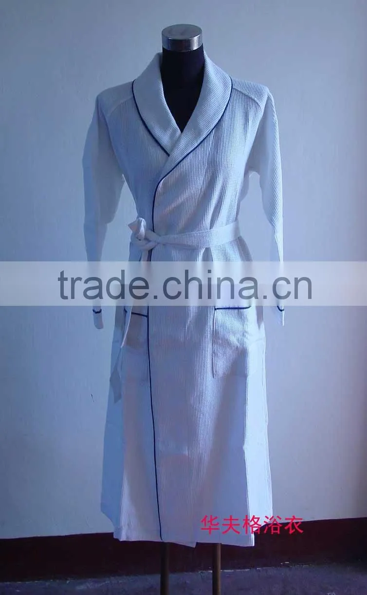 shawl collar waffle weave bathrobes