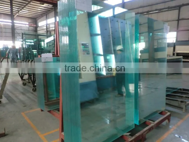 tempered glass with straight polished edges for exterior building glass walls