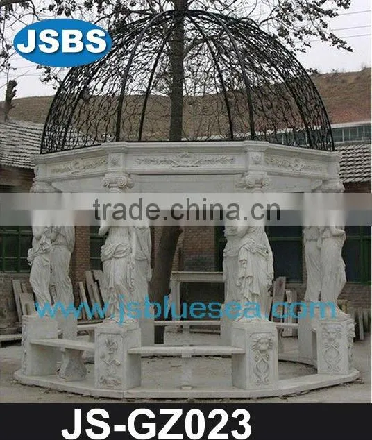 Large marble kiosque with woman statue